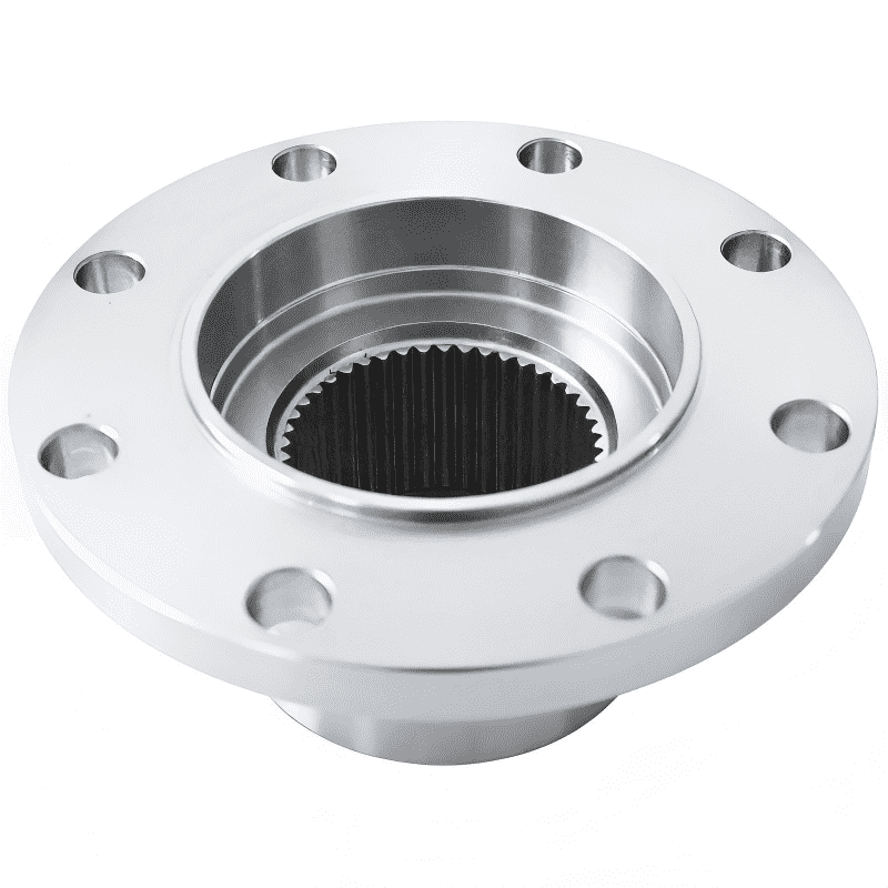 Round connecting flanges with internal splines