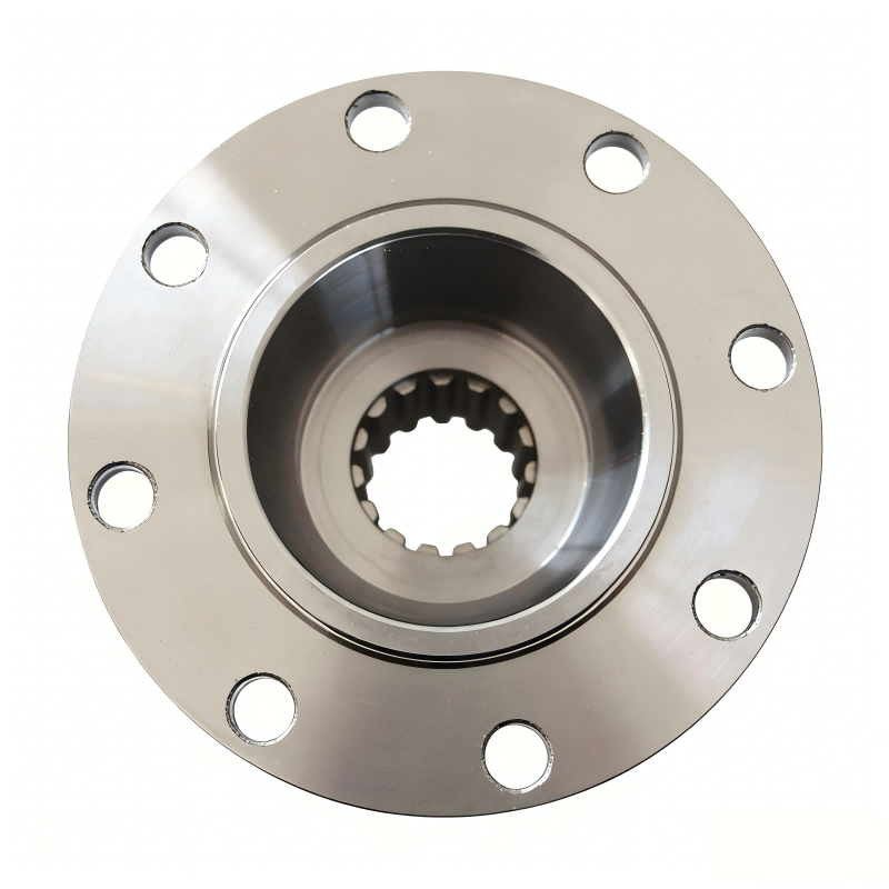 Round connecting flanges with internal splines