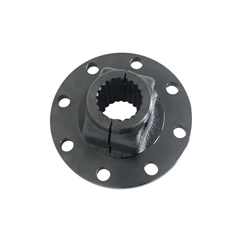 Shaped flanges with internal splines and end keyways