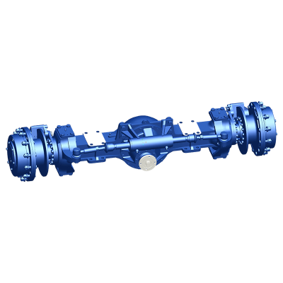 Drive axle for a wheeled excavator weighing 13 tons