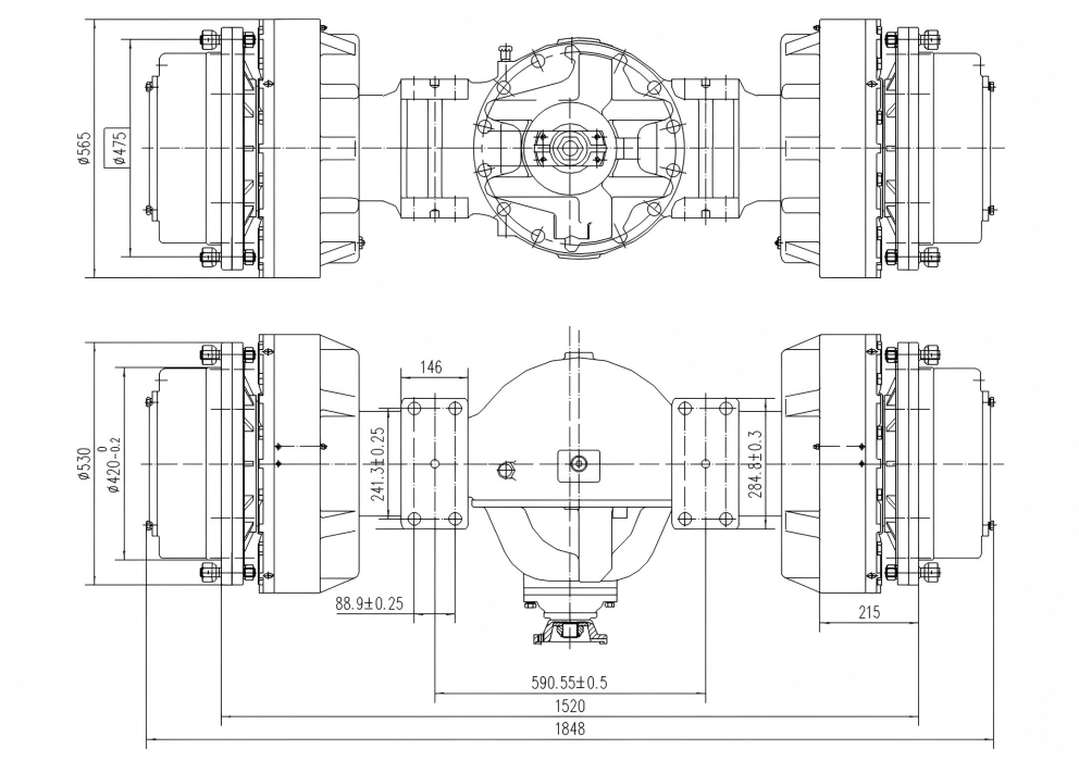 Drive axle of 3m³ underground loading and hauling machine Drive axle of 3m³ underground loading and hauling machine