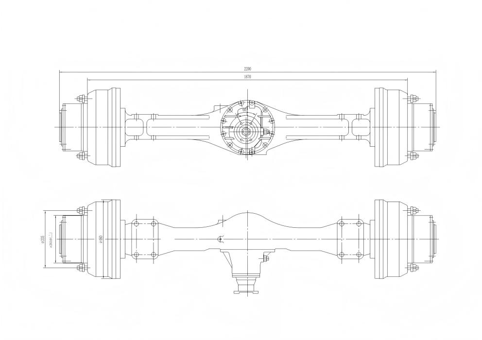 Rear axle of 12 ton wheeled excavator