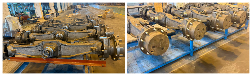 Backhoe loader drive axle undergoes strict bench tests