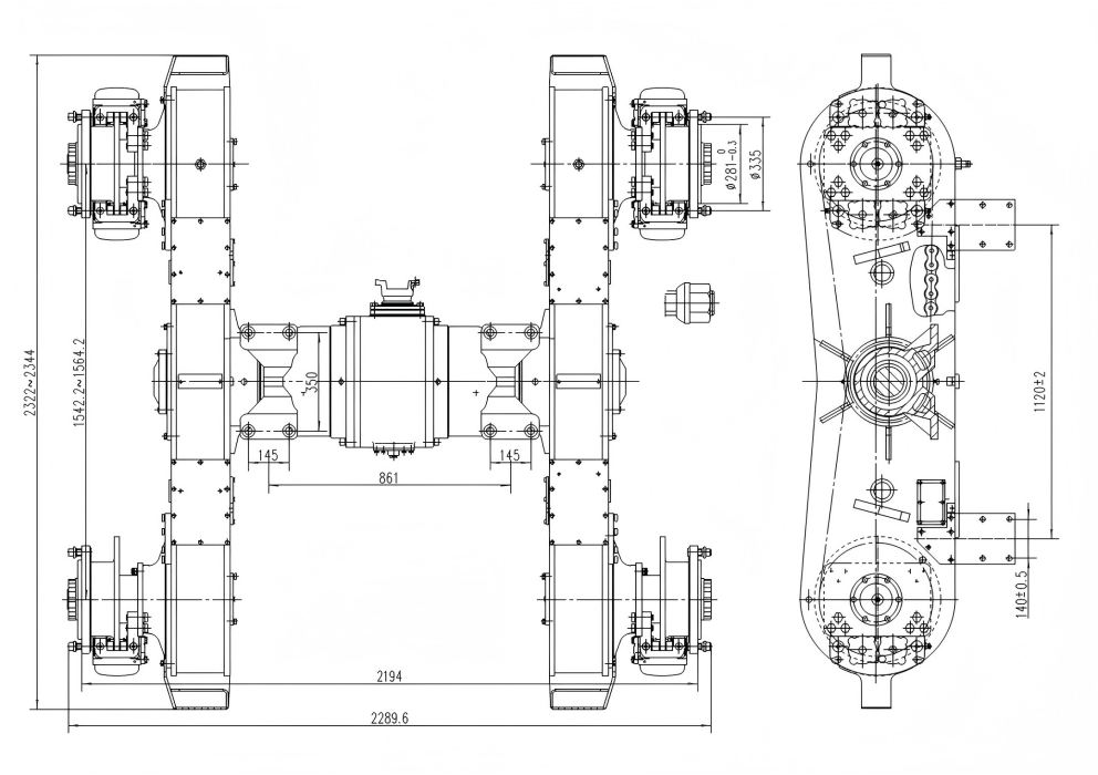 PY180 grader drive axle