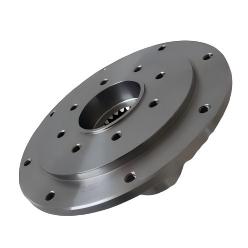 Round connecting flanges with internal splines
