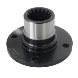 Round connecting flanges with internal splines