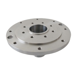 Round connecting flanges with internal splines