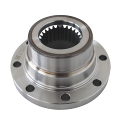Round connecting flanges with internal splines