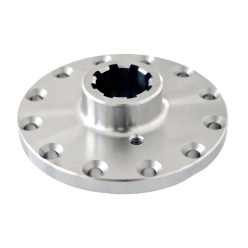Round connecting flanges with internal splines