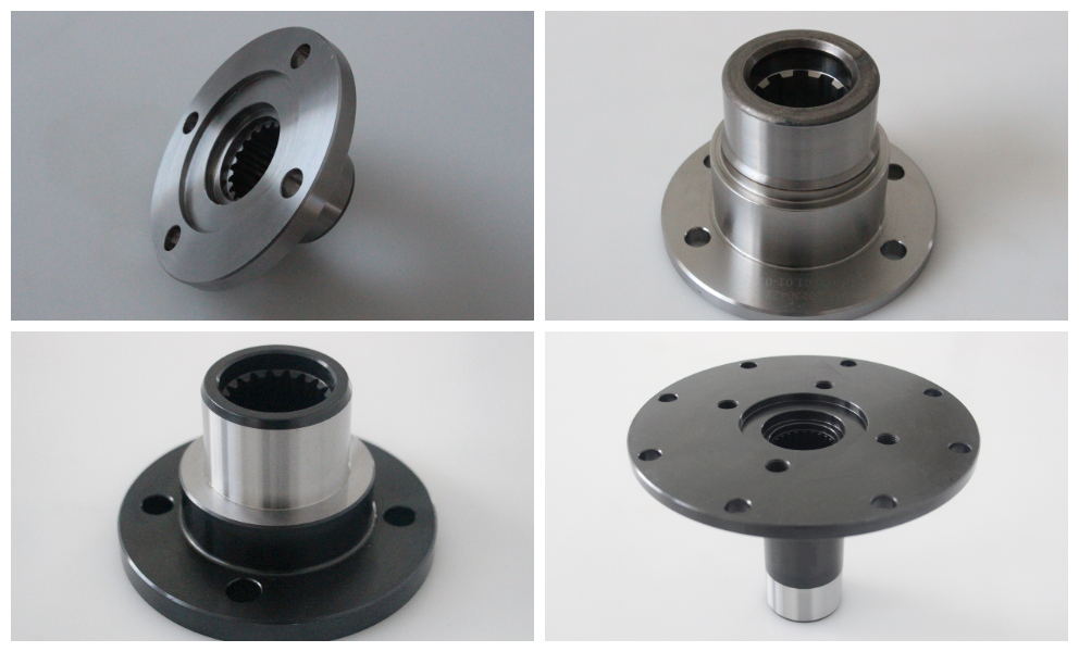 Round connecting flanges with internal splines