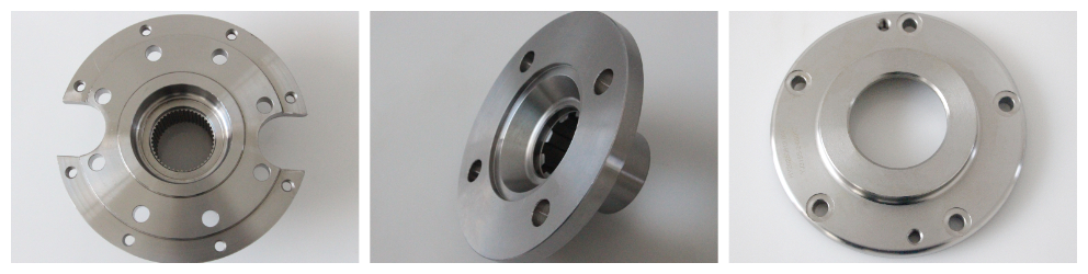 Round connecting flanges with internal splines