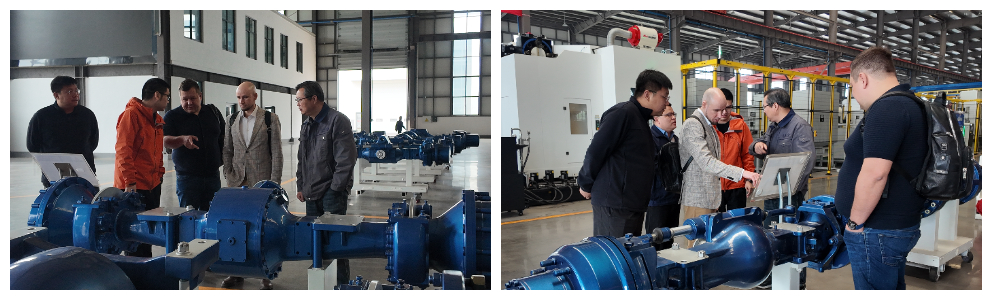 Russian customers visited our factory to personally inspect and evaluate the strength of the excavator loader bridge.