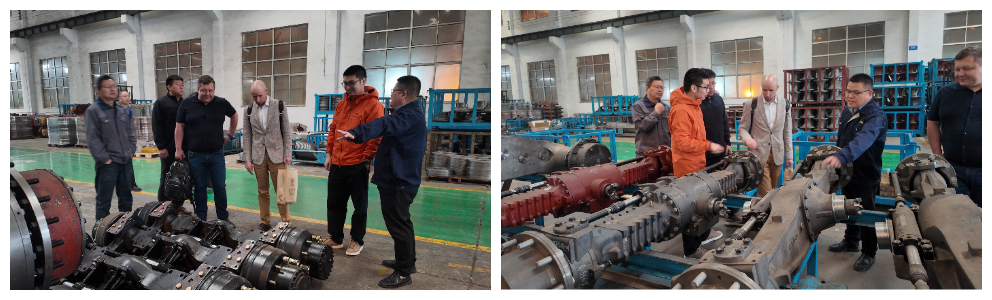 Russian customers visited our factory to personally inspect and evaluate the strength of the excavator loader bridge.