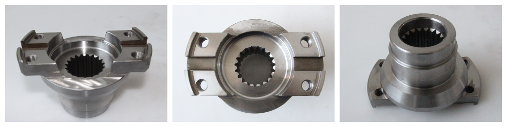 Shaped flanges with internal splines and end keyways