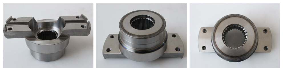 Shaped flanges with internal splines and end keyways